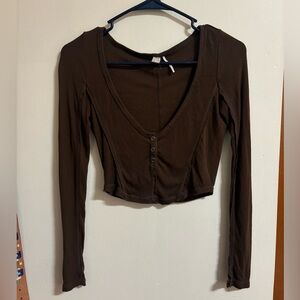 URBAN OUTFITTERS- out from under brown crop